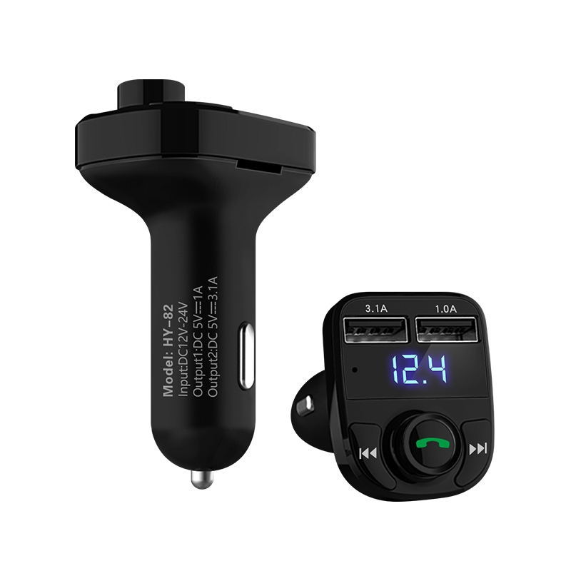 Car Bluetooth Mp3 Player Car Charger Fm Transmitter Hands-free Dual Port Usb Receiver