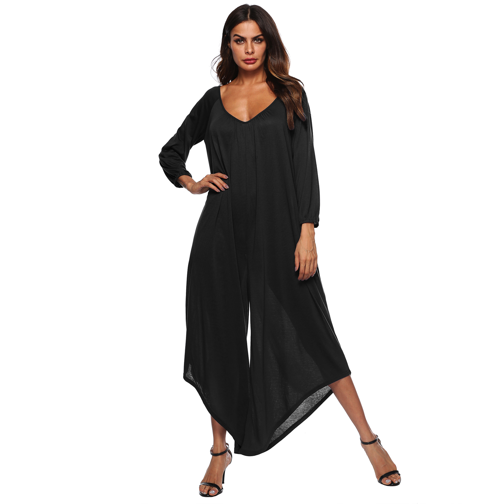 Sexy Deep V Backless Irregular Wide Leg Jumpsuit Autumn Collection Perfect for Parties and Events Wholesale Available