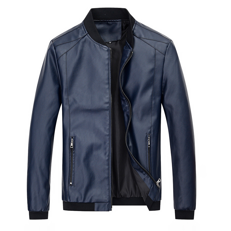 Men's new fashionable slim fit trend leather jacket motorcycle regular faux leather jacket jacket_voghion.com