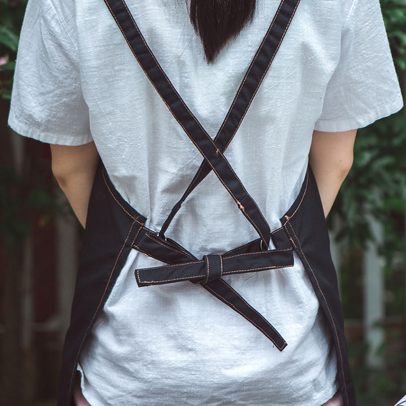 Estilo coreano moda personalizable logo cocina hornear manicura materna e infantil tienda restaurante cafetería leche té trajes delantal