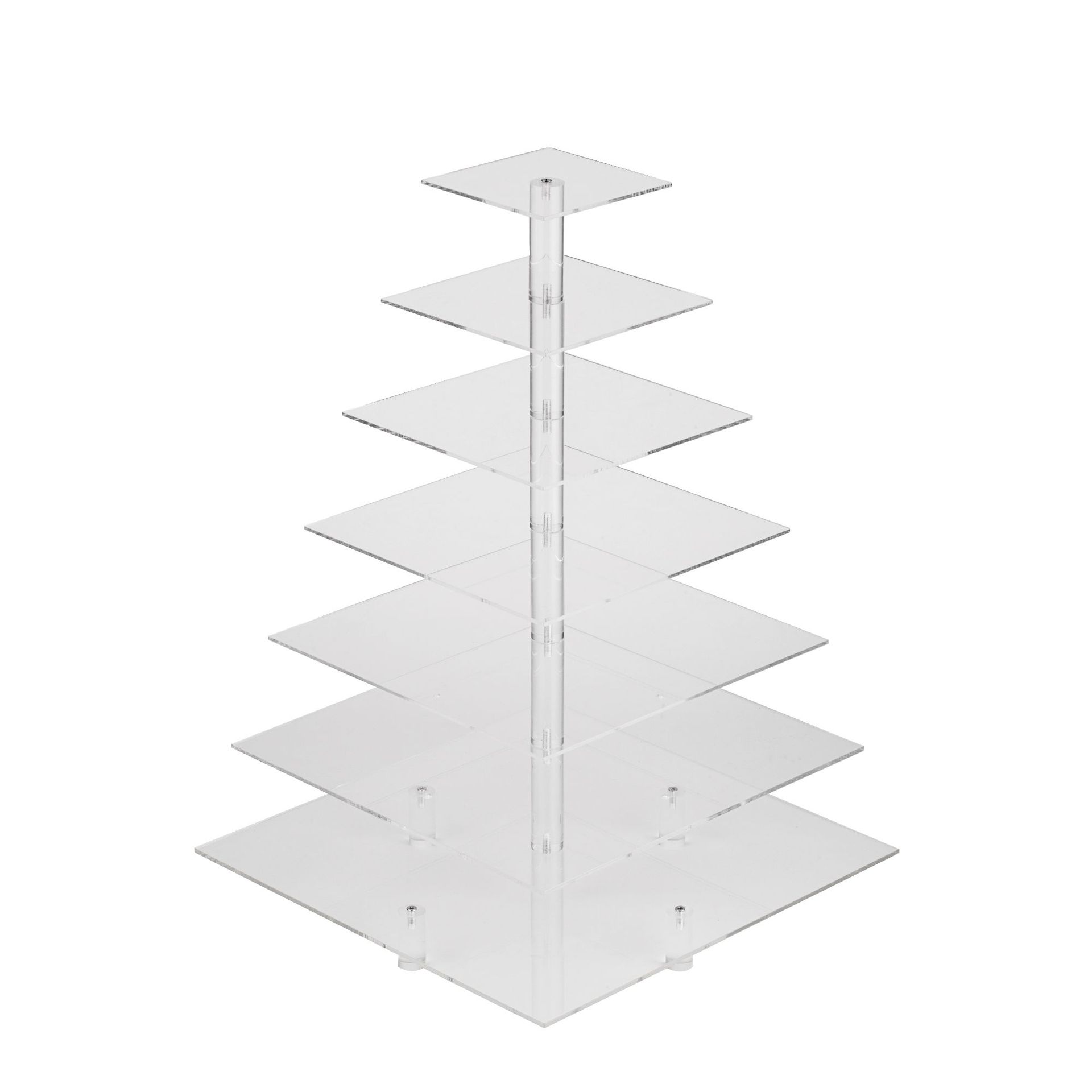 厂家直销 支持定制 7层方形透明亚克力 婚庆生日蛋糕展示架