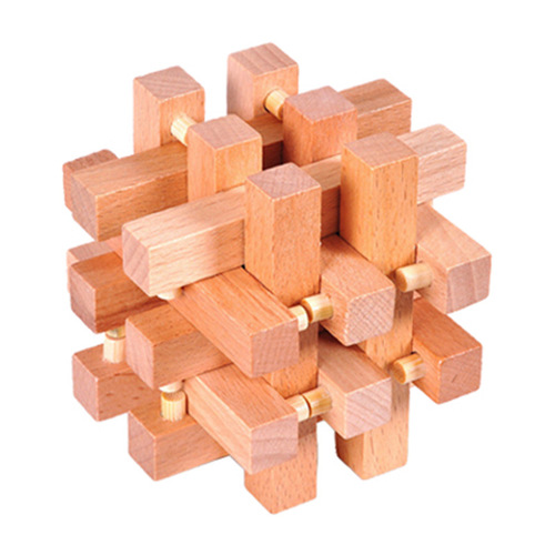 Beech Kong Ming Lock Boutique Children's Wooden Toy Adult Educational Leisure Dismantling Toy Wooden Luban Lock