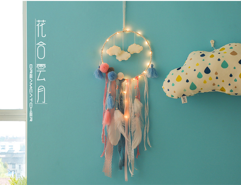 Cute New Cloud Dream Catcher Wind Chime Tassel Pendant Ornament Decoration display picture 1