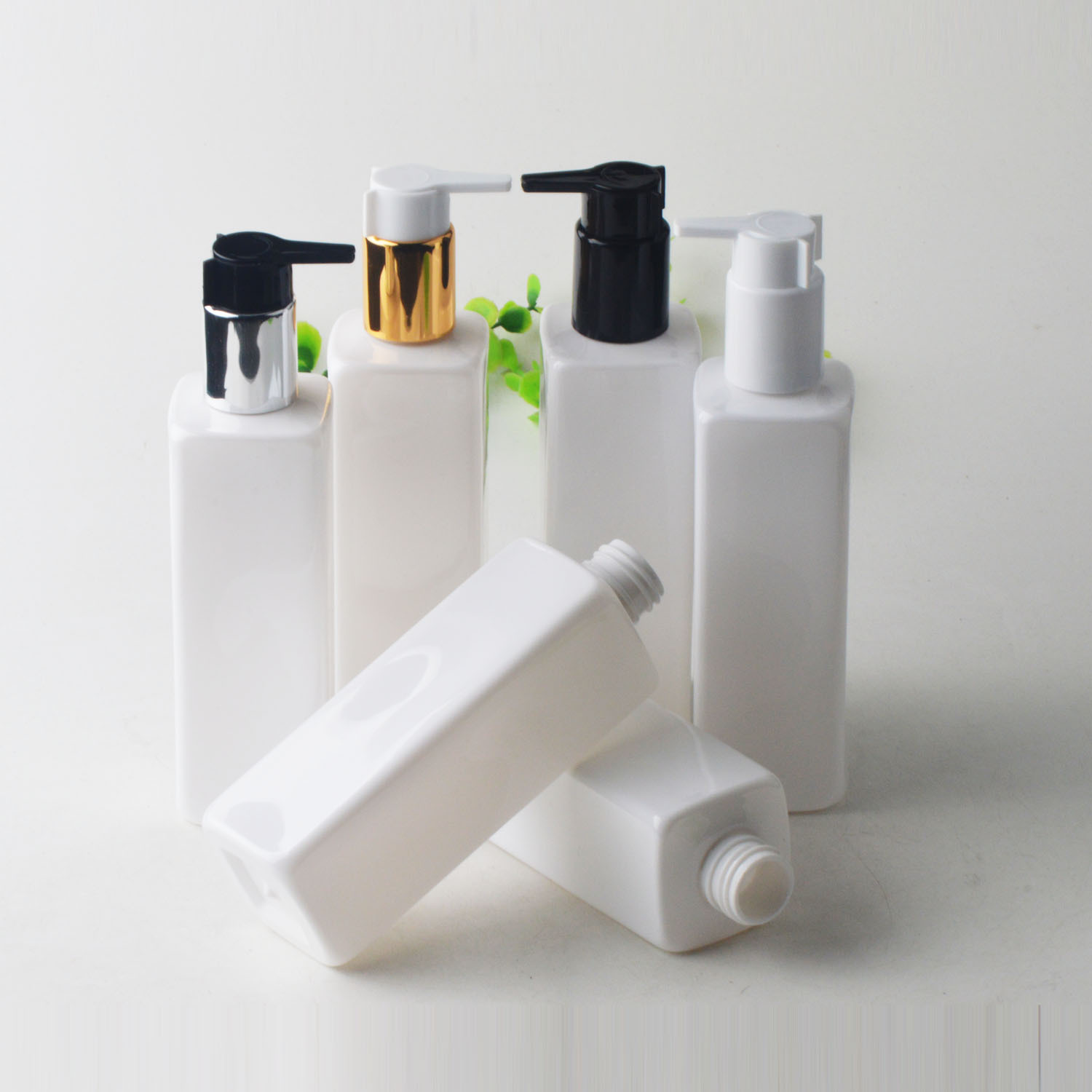 250ml白色方瓶化妆品分装工具按压空瓶分装瓶洗发水沐浴露瓶子