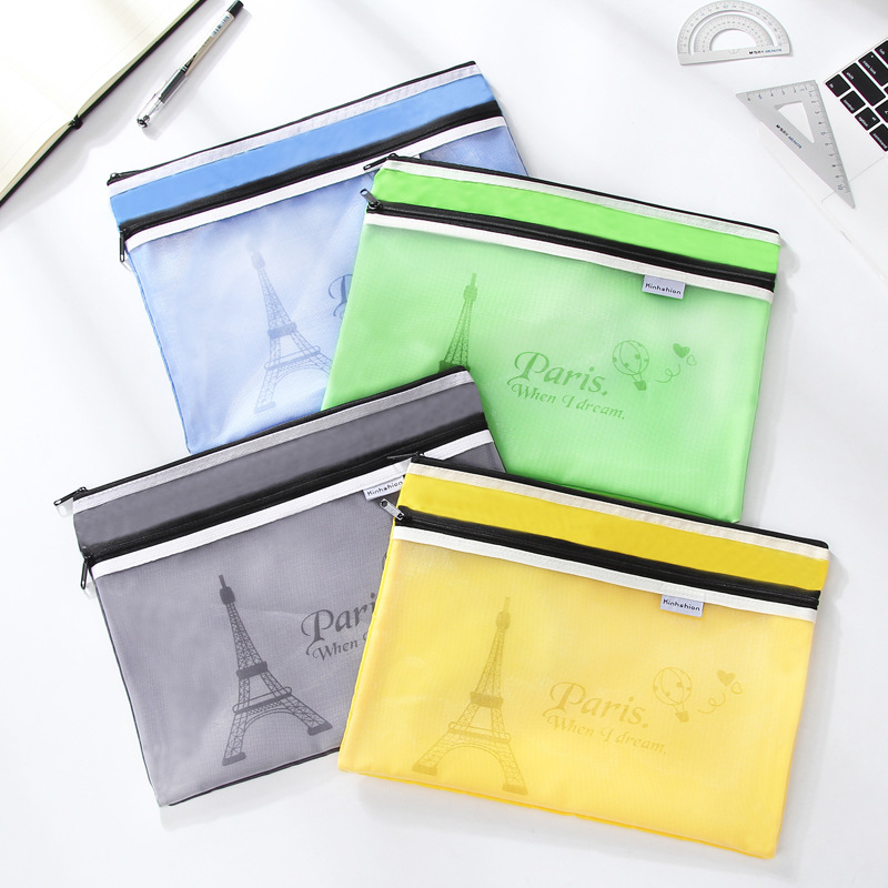 大容量A4文件袋帆布收纳袋定制礼品袋学生通用笔袋防水双层化妆袋|ru