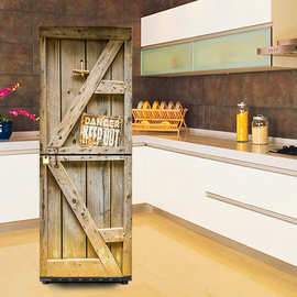 巨创跨境货源PVC贴纸3D自粘冰箱贴 墙贴 现代装饰 木门