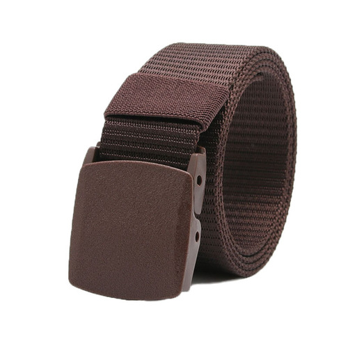 Outdoor men and women tactical belt student military training nylon belt breathable plastic buckle canvas belt female manufacturer wholesale