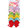Hairgrip with bow, rainbow set, children's hair accessory, European style, 6 colors