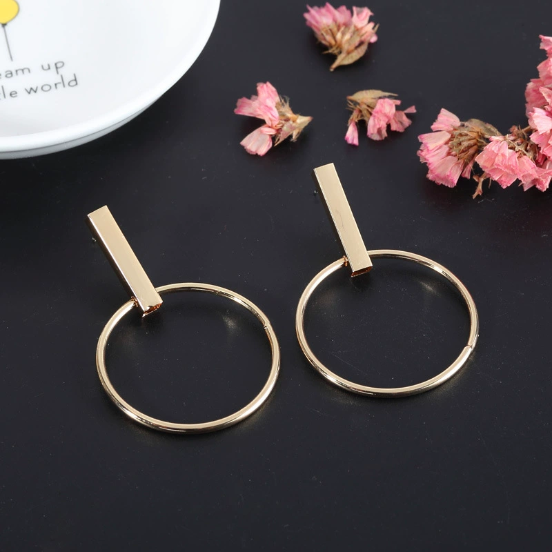 Copper accessory, rectangular fashionable earrings, European style