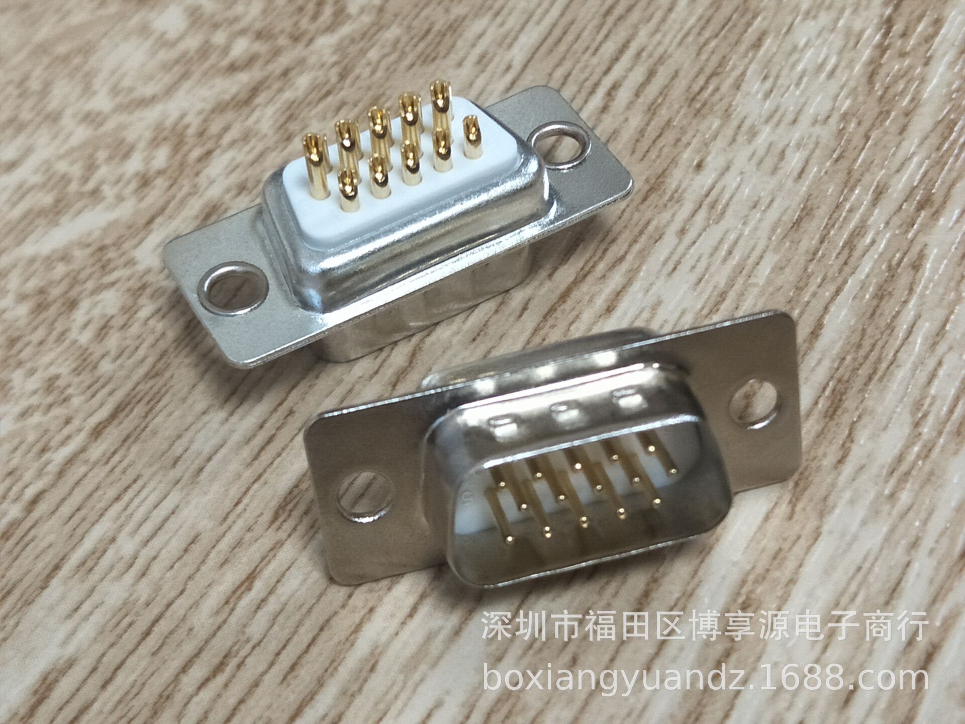 DB15公头 HDB15P 车针三排15针焊线式D-SUB15P镀金实心车针连接器