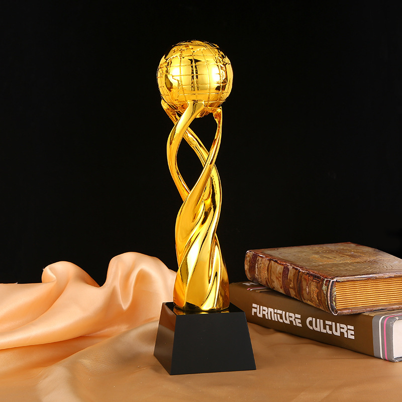 Trofeo de resina personalizado estrella de cinco puntas corona trofeo empresa reunión anual cristal artesanía decoración personalizada