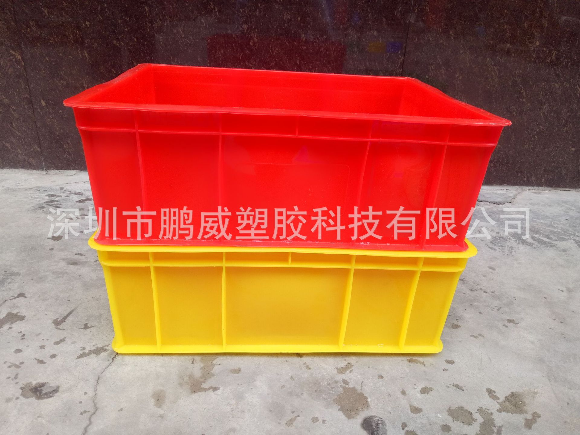 高层堆叠不倒周转4号箱 410*305*155加强底部塑胶周转箱 可烫金