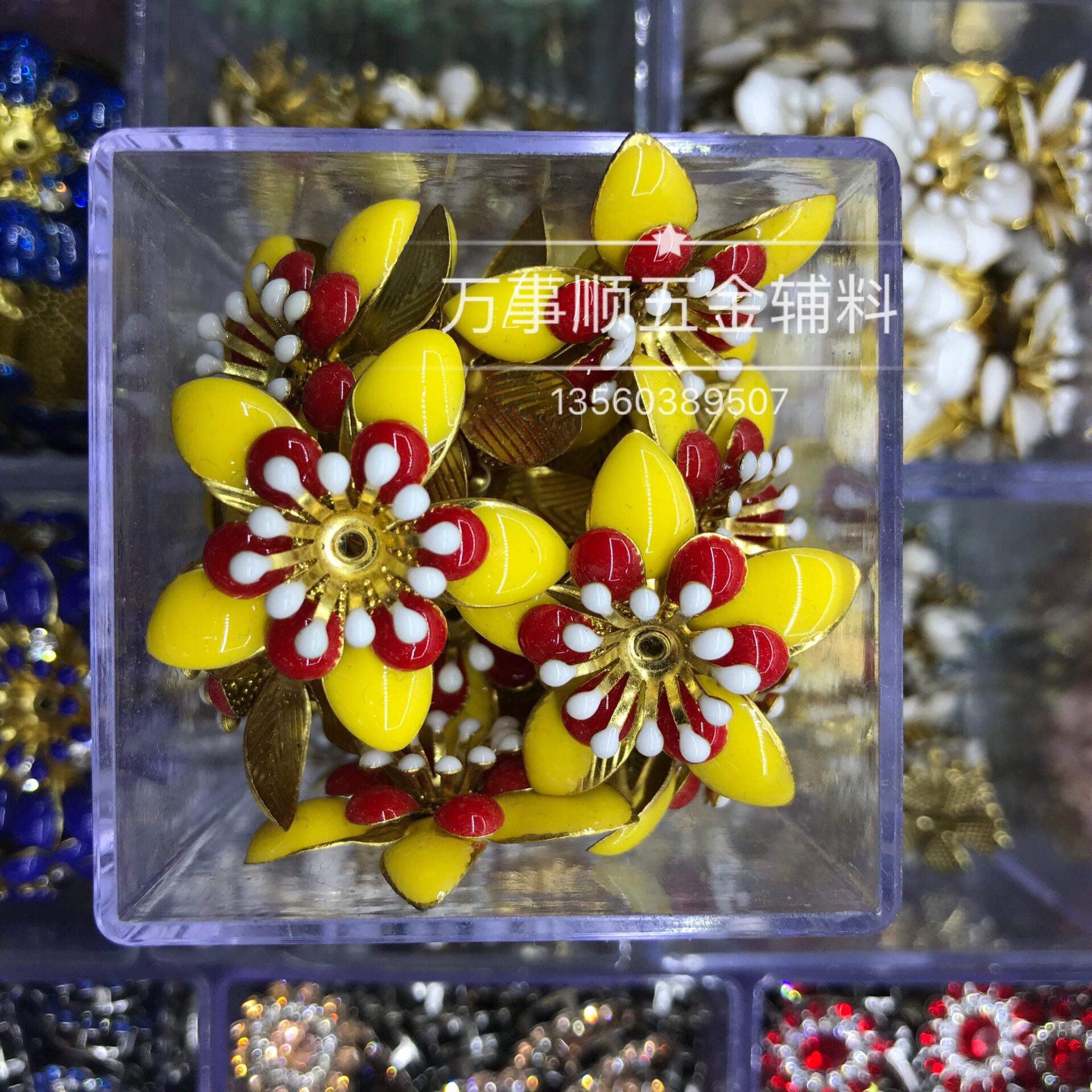 黄色滴胶花 滴油花中孔手缝扣DIY饰品鞋包服装辅料发饰三层滴胶花-阿里巴巴