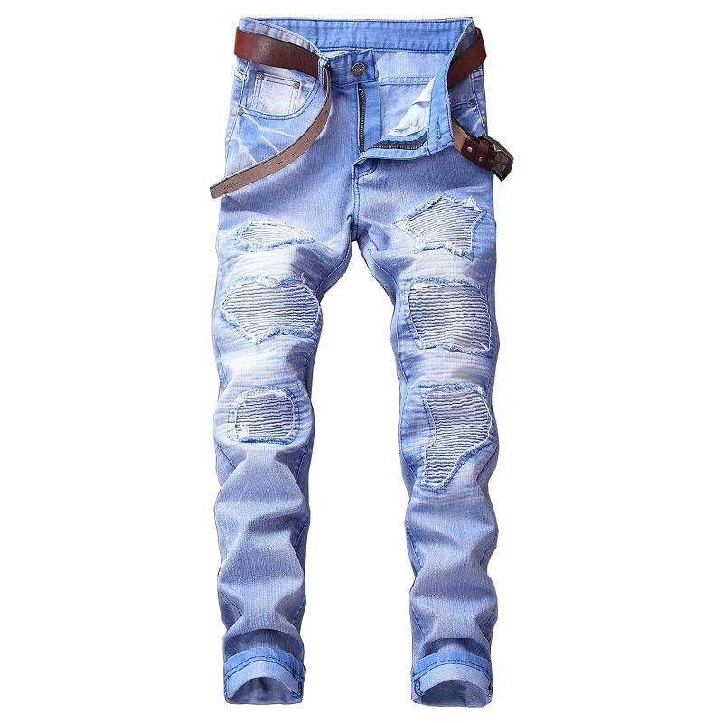 Pantalon jean coupe droite multicolore - Ref 3425811 Image 5