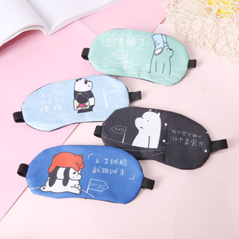 Nuevo lindo dibujos animados Dibujos Animados dormir máscara de ojo femenino masculino sombreado transpirable algodón hielo bolsa de hielo comprimir caliente dormir máscara de ojo