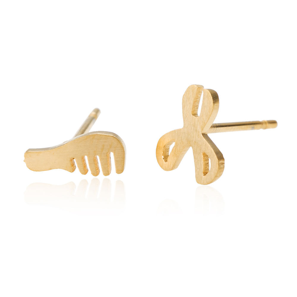 Simple Asymmetric Comb Scissors Stud Earrings display picture 4