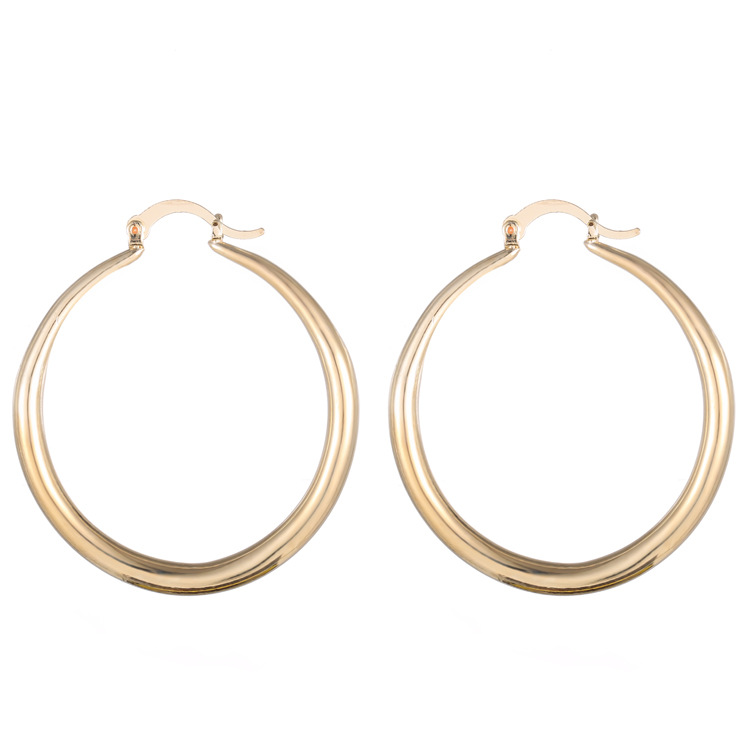 U-Shaped Large Glossy Hoop Earrings, European American Hot Selling, Wholesale Jewelry detail image 7