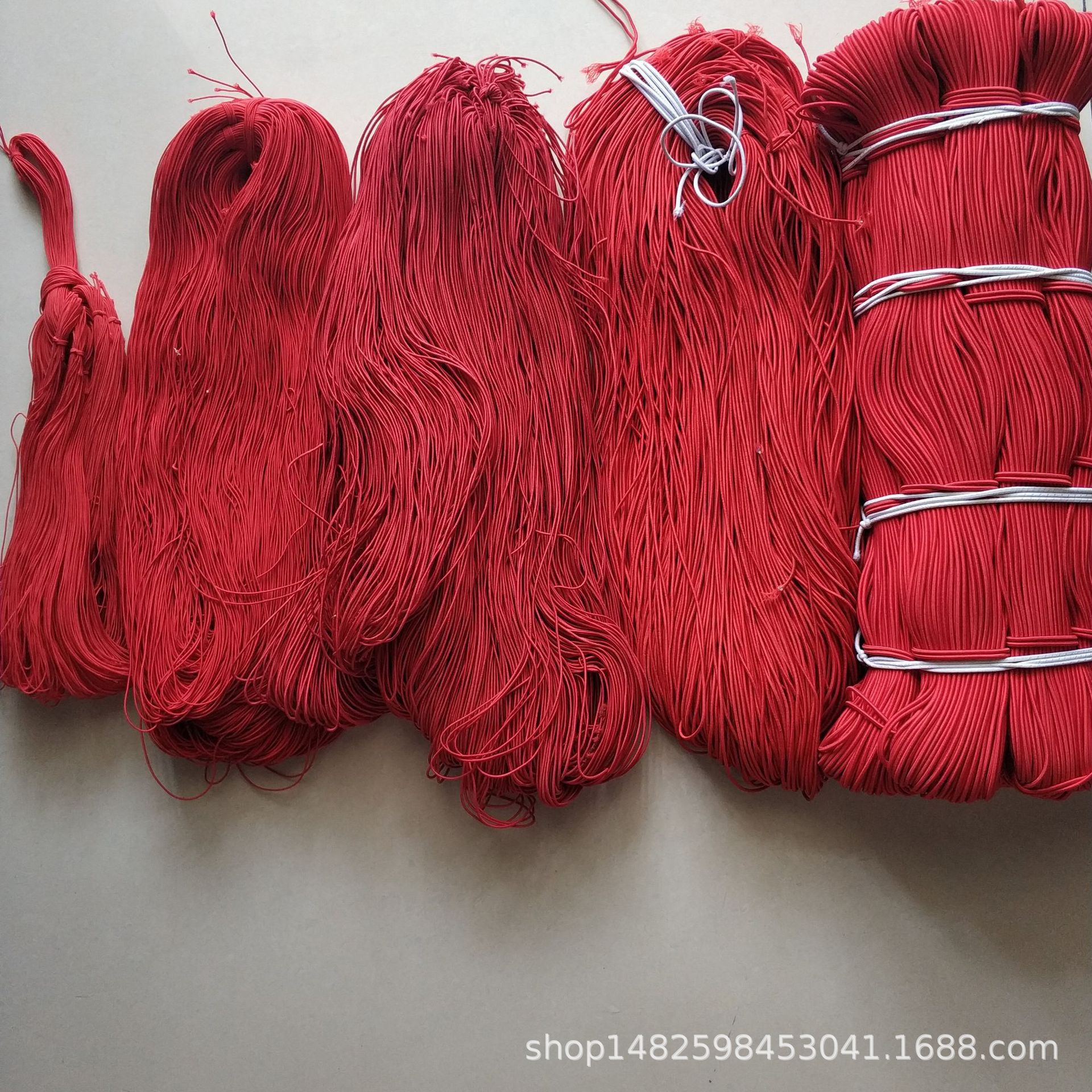 厂家直销服装弹力绳 红色弹力绳1-2.5毫米 松紧带 弹力绳|ms