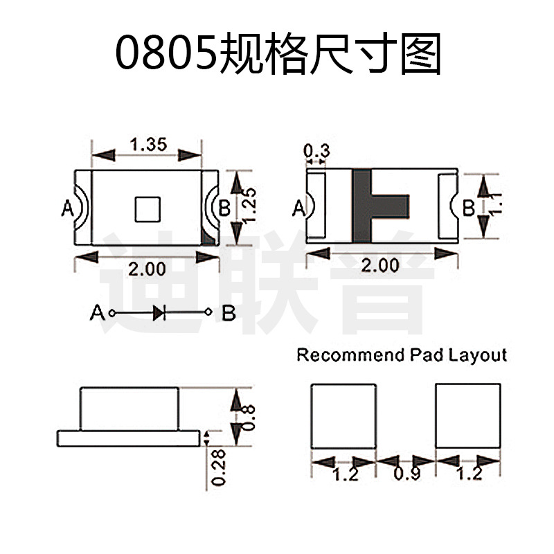 LED 0805ɫ0805ϹƬ