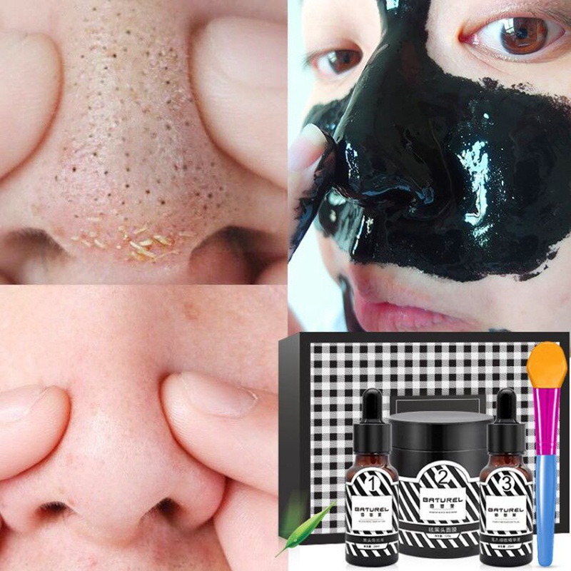 佰萃莱撕拉式吸黑头面膜套装祛痘清洁去粉刺收缩毛孔祛黑头面膜|ru