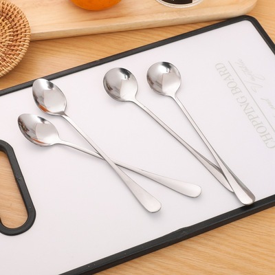 厨房长柄冰勺不锈钢餐具咖啡勺 办公室搅拌勺冰淇淋勺雪糕勺子|ms