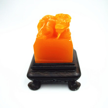 博古石斋直销正宗天然印尼金田黄印玺古兽钮印章皇家贡品厂家直销