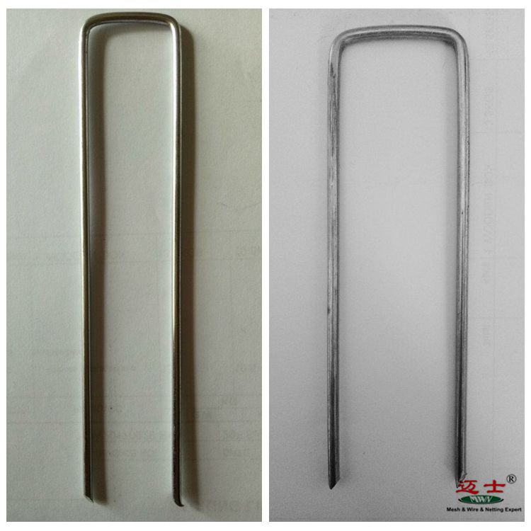 厂家现货 批发定制 镀锌丝或黑铁丝 直角U型绿化用 植物固定钉 W