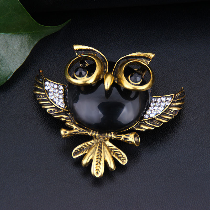 Fashion Rhinestone Owl Brooch Wholesale display picture 4