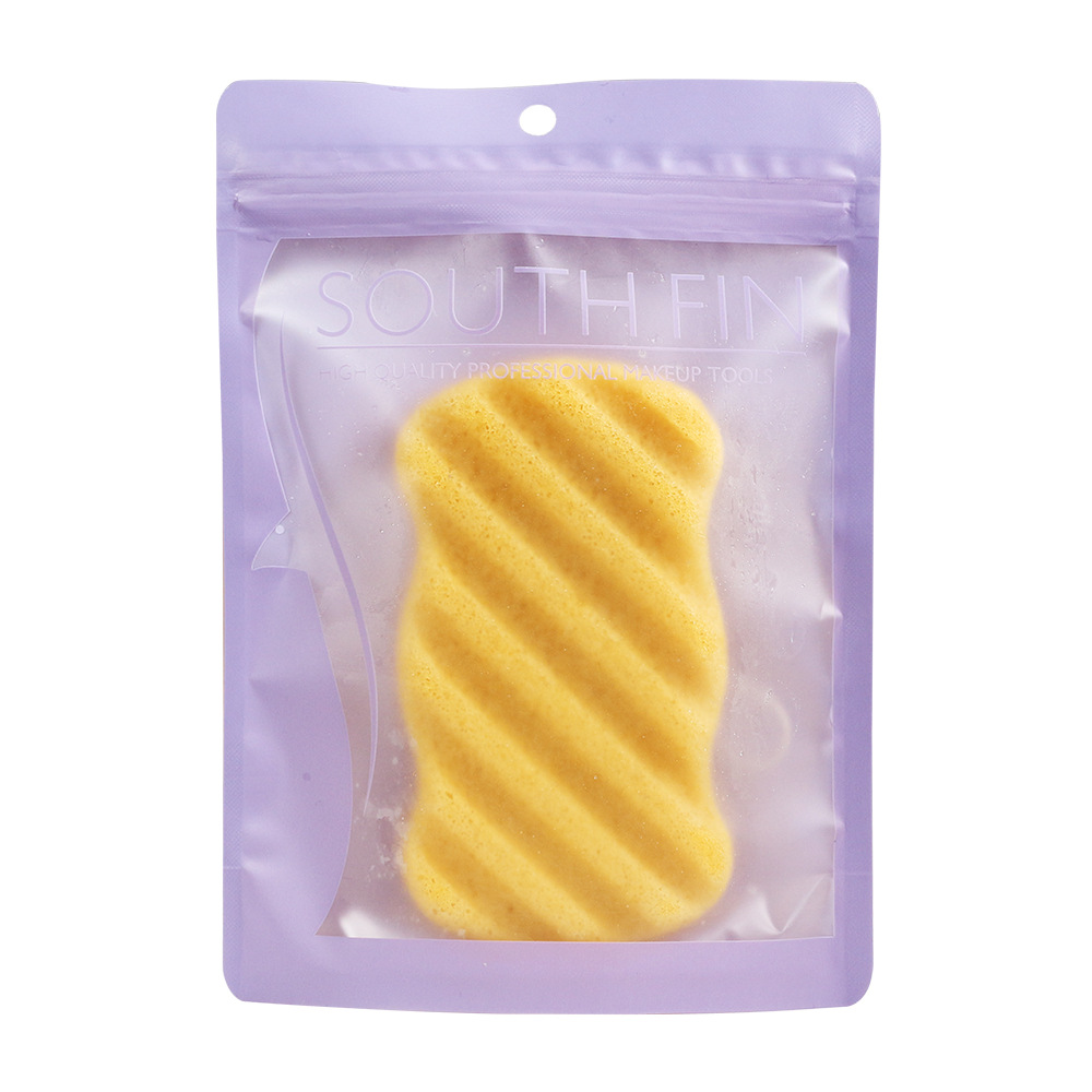 SUR herramientas de belleza FIN respetuoso del medio ambiente degradable planta konjac pegamento baño cuerpo puff onda larga patrón 7 colores