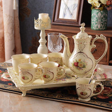 英式陶瓷咖啡杯碟 欧式象牙瓷玫瑰情侣咖啡杯带勺 红茶杯套装