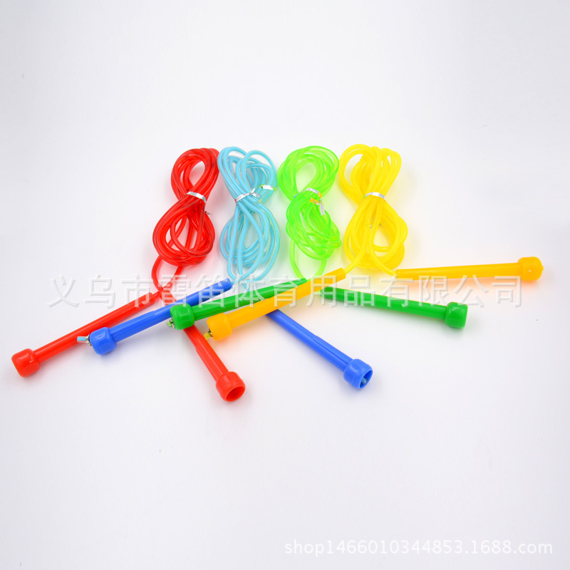 부티크 로프 건너 뛰기 pvc 고무 로프 건너 뛰기 어린이 초등학생 신체 운동 플라스틱 크리스탈 다채로운 플라스틱 로프 건너 뛰기