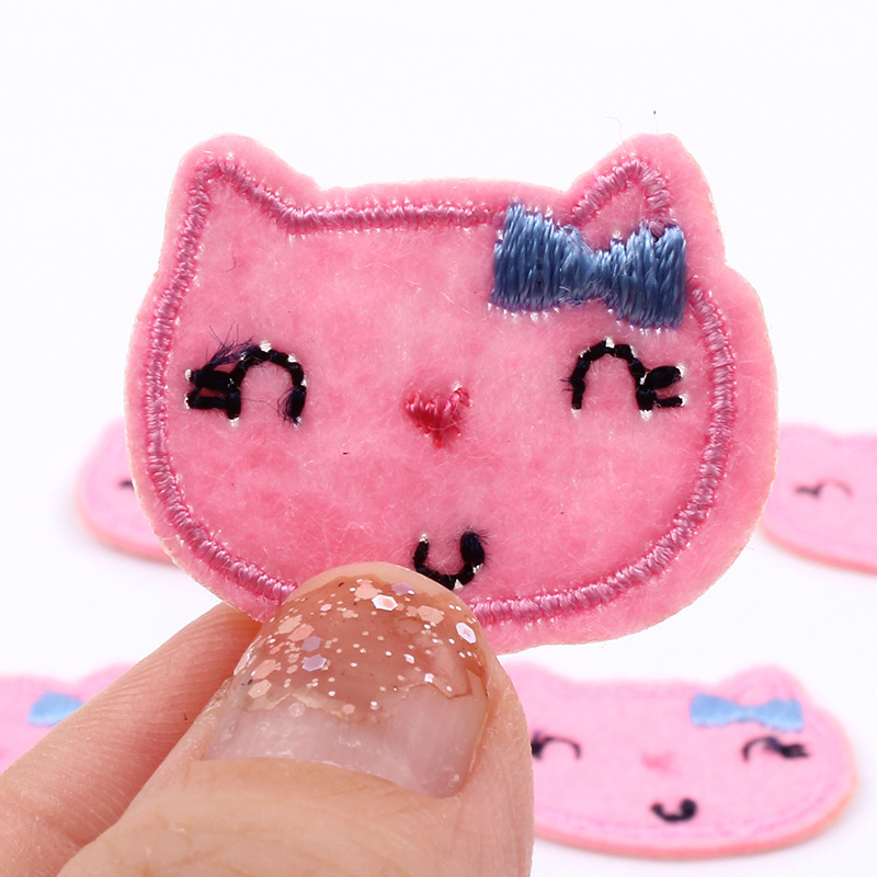 电脑绣花小猫咪布贴 小女孩衣服裤子帽子书包鞋子装饰卡通贴现货