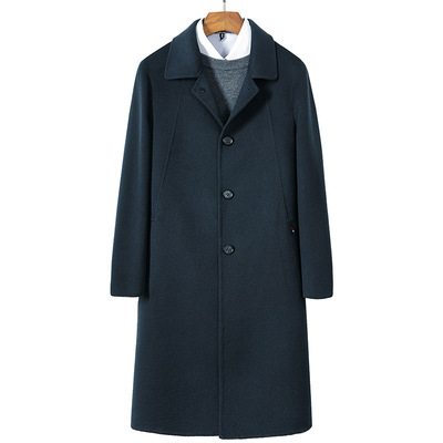 手工双面羊毛大衣男式2019秋冬新款加厚足70羊毛定制面料贴牌加工|ru