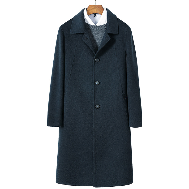手工双面羊毛大衣男式2019秋冬新款加厚足70羊毛定制面料贴牌加工|ru