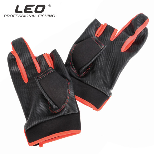 27954 LEO/LEO [Composite Thickened Fishing Gloves] Exposed three-finger Lua non-slip fishing gloves and fishing gear