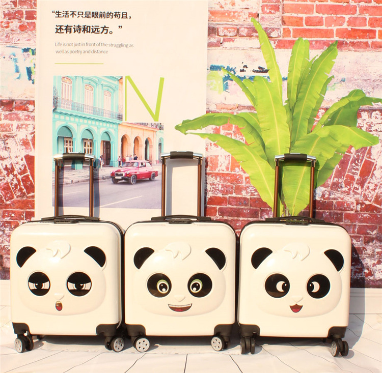 2019新款兒童拉杆箱卡通拉杆箱熊貓登機箱小熊登機箱小孩拉杆箱