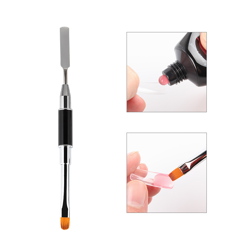 rosalind美甲光疗笔两用钢推 快速延长胶双头水晶笔刷 美甲店 