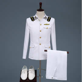 演出服男2021新款海军制服套装表演服合唱服装白色军装裤定制