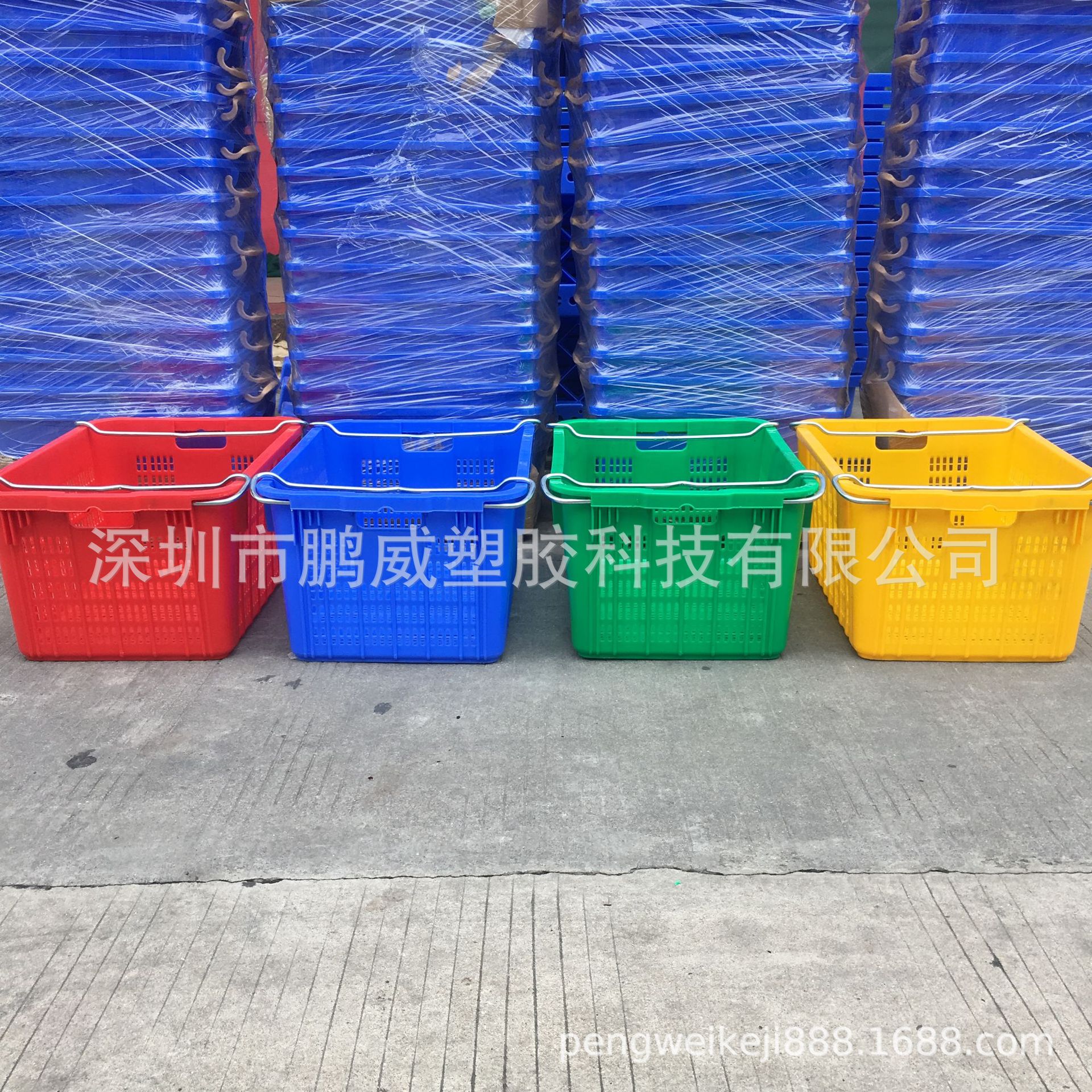 批发云南 带铁耳塑胶萝 蔬菜运输塑胶萝 加厚抗压菜萝 套叠铁耳萝