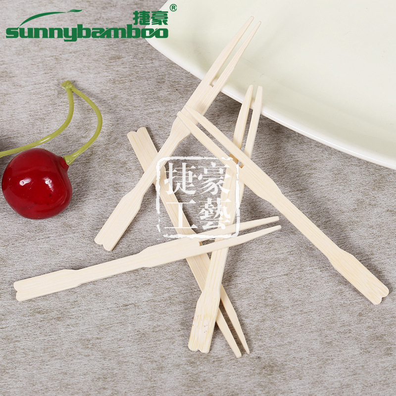 Factory direct sales, coffee shop fruit pastries, disposable bamboo fruit forks, household flat-head bamboo skewers in stock, hot sale detail image 8