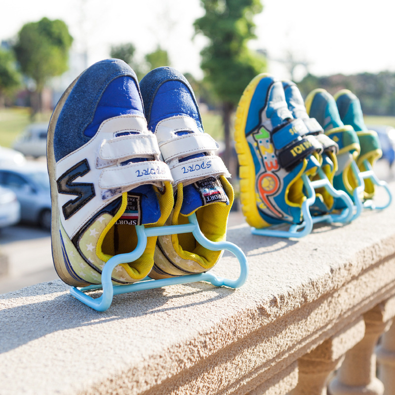 多功能家用儿童收纳鞋架二合一阳台塑料晒晾鞋架鞋子收纳架