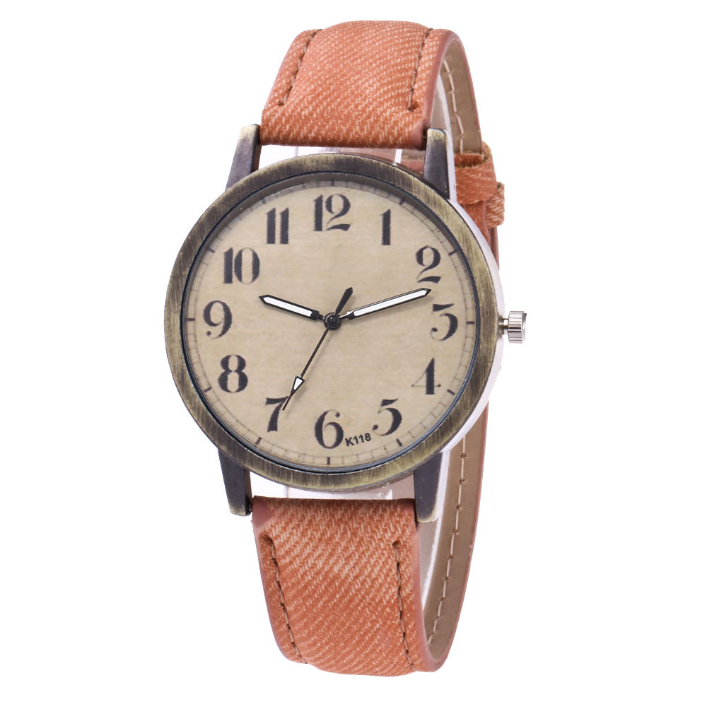 厂家直销正品手表男韩版石英情侣手表皮革表带腕表女一件代发K118