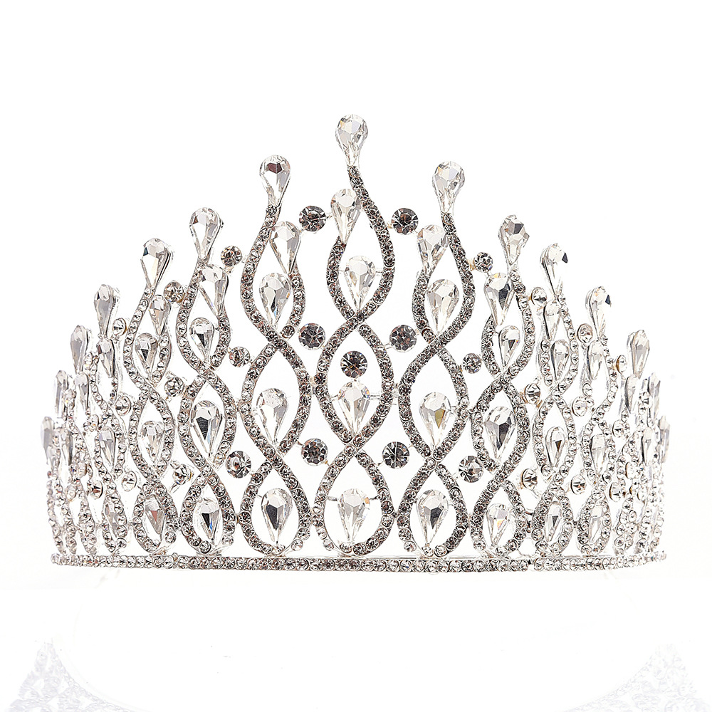 460g Weight Crown Hair Accessories Type Rhinestones Inlay Material 1 Piece Quantity Daily Occasion Alloy Material Water Droplets Pattern Women'S Gender Inlay Design Fashion Style Fashion Water Droplets Alloy Inlay Rhinestones Crown 1 Piece 11