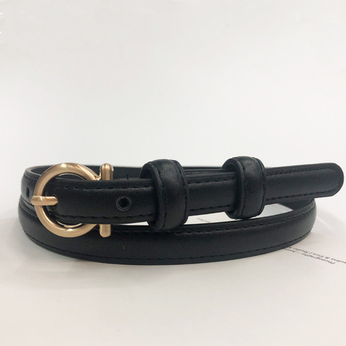 Women's thin, simple and versatile Korean style decorative pu belt women's pin buckle fashion belt with skirt belt belt manufacturer