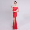 Shoulder Fishtail Fashionable Elegant Slim Banquet Bride Salute 