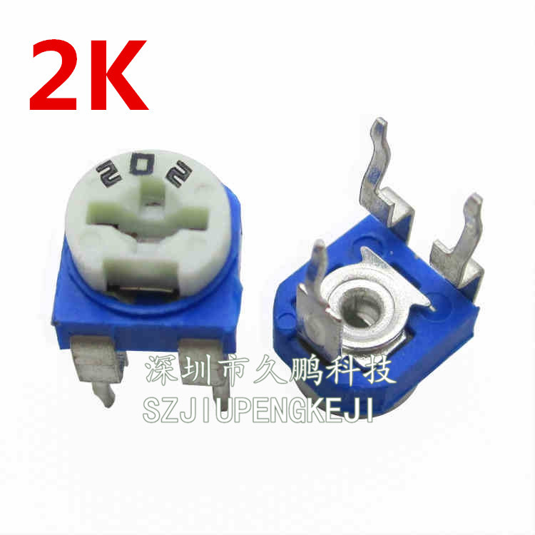 RM065-202 卧式 2K 兰白 蓝白可调电阻/电位器 WH06-2