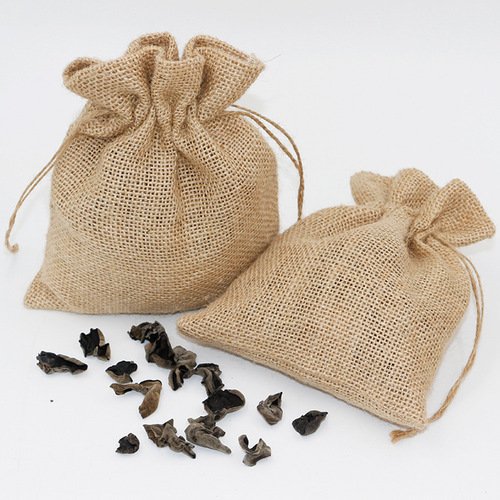 Printed Natural Linen Jute Bag Grain Gift Packaging Bag Jute Drawstring Drawstring Pocket Coffee Bean