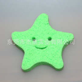 生产卡通造型儿童洗澡清洁木浆海绵 遇水变大柔软不掉渣