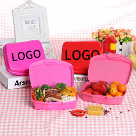 厂家直销儿童塑料餐盒单层卡通密封饭盒 可定制礼品赠品保鲜饭盒