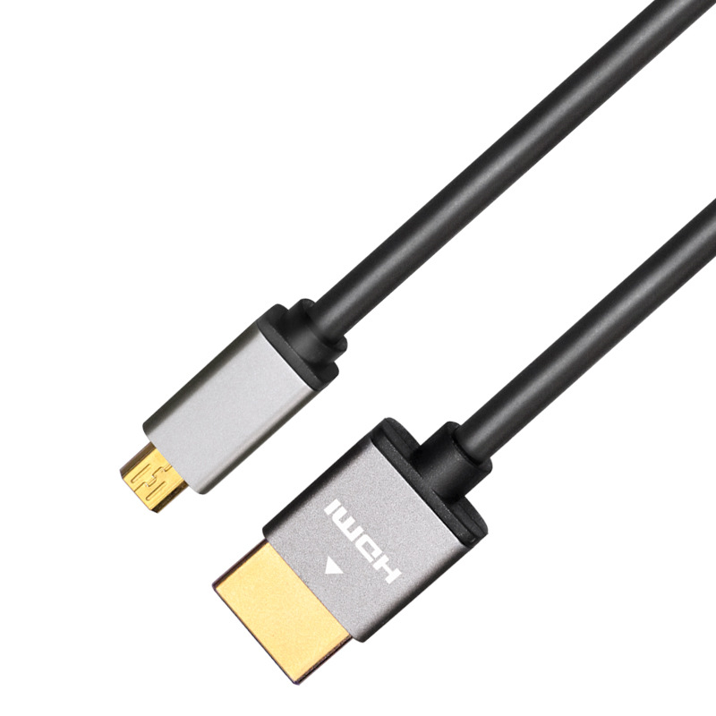 现货批发micro hdmi 4k 电视机顶盒投影仪连接线 Micro HDMI转HDM